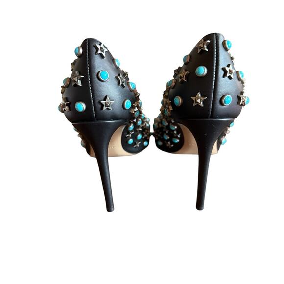 Valentino Garavani Star Studded Turquoise Stud Rockstar Leather Pumps EU 38 US 8 - Picture 5 of 15